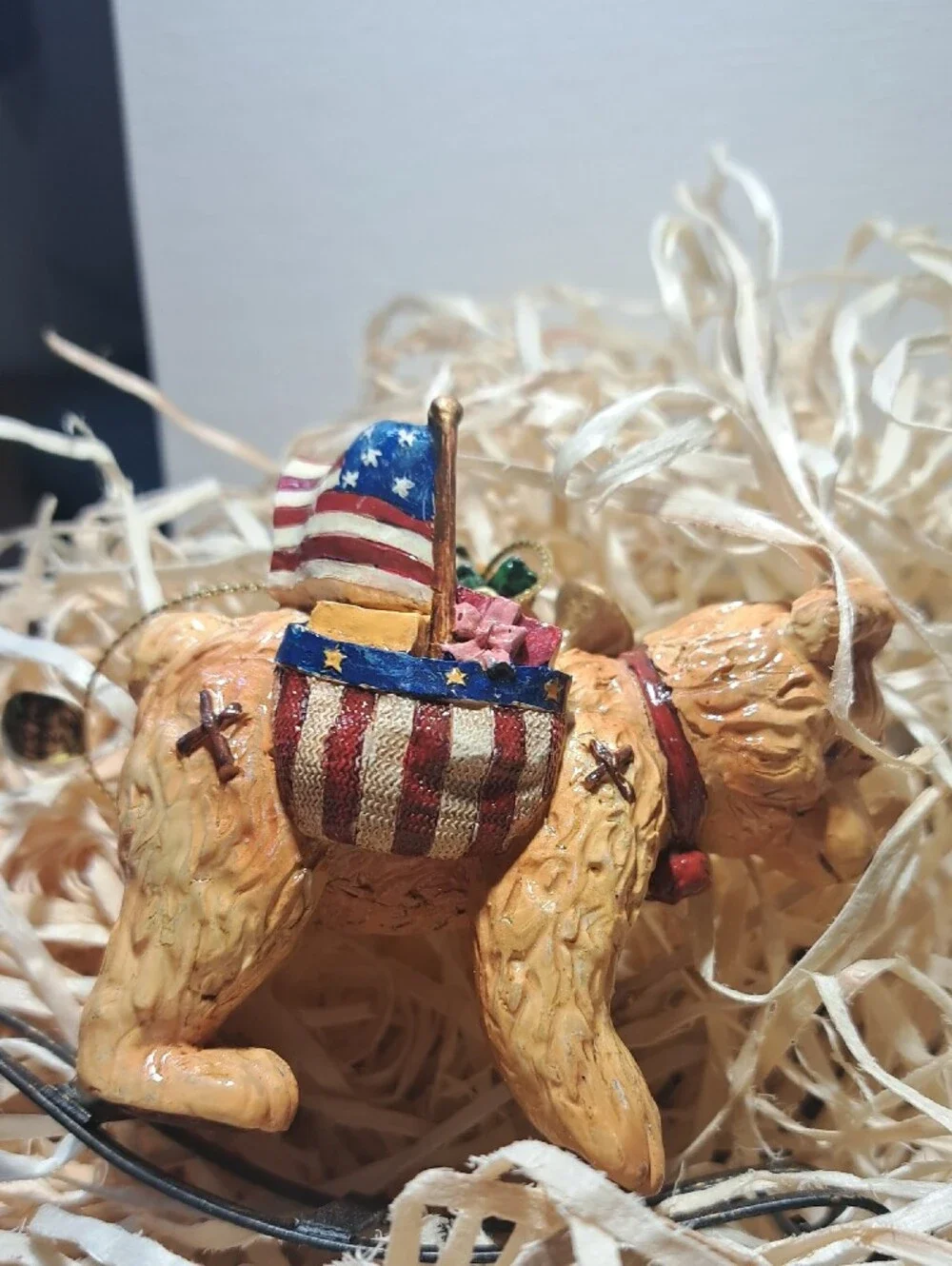 Patriotic Brown Dog Ornament with Eagle Accent